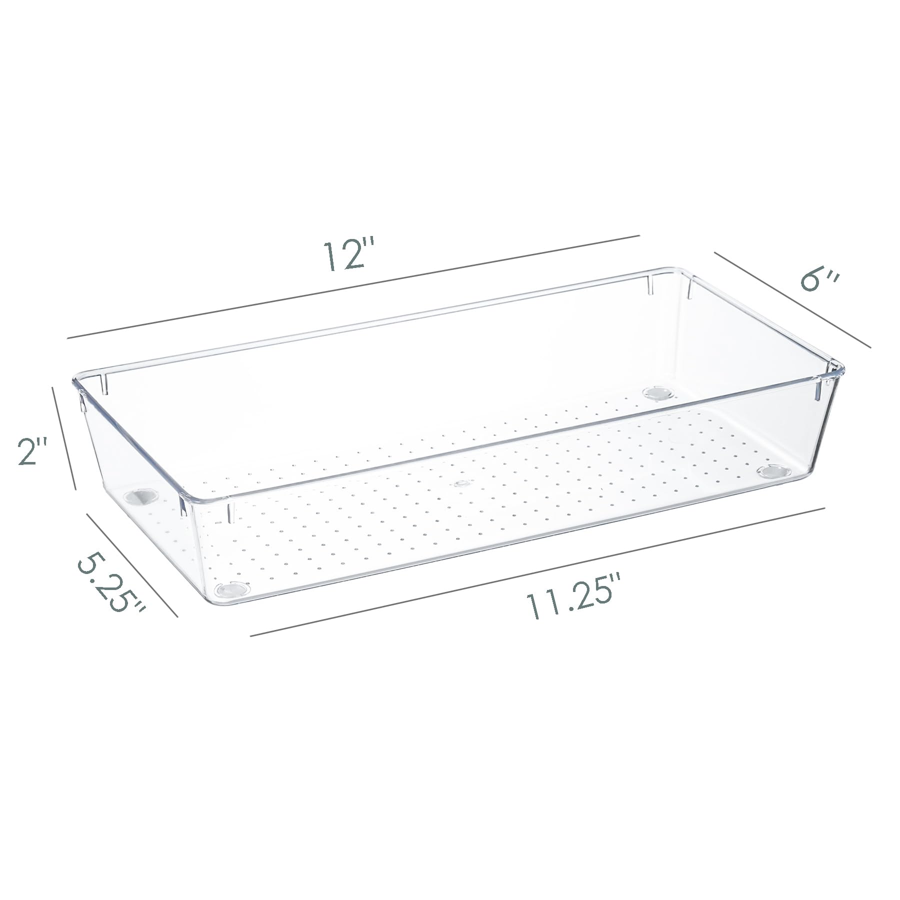 Kingrol Lot de 6 boîtes de rangement transparentes pour tiroir de bureau, séparateur de tiroir de bureau, boîte de rangement pour ustensiles de bureau, accessoires de loisirs créatifs