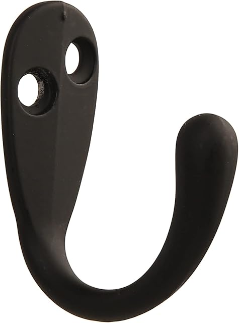 HASWARE 6 PCS Coat Hook, Wall Mounted Hooks Coat Hooks Robe Hooks Hangers Heavy Duty with 12 Pieces Screws for Bedroom Bathroom Kitchen Door Wall (Matte Black)