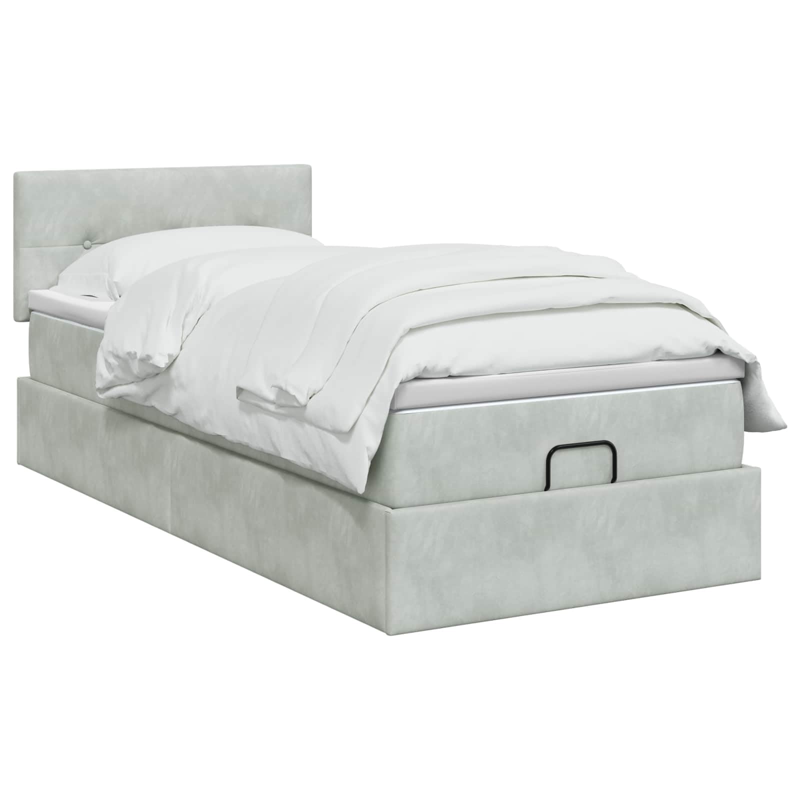 vidaXL Łóżko ottoman z materacem jasnoszary 80 x 200 cm Welur