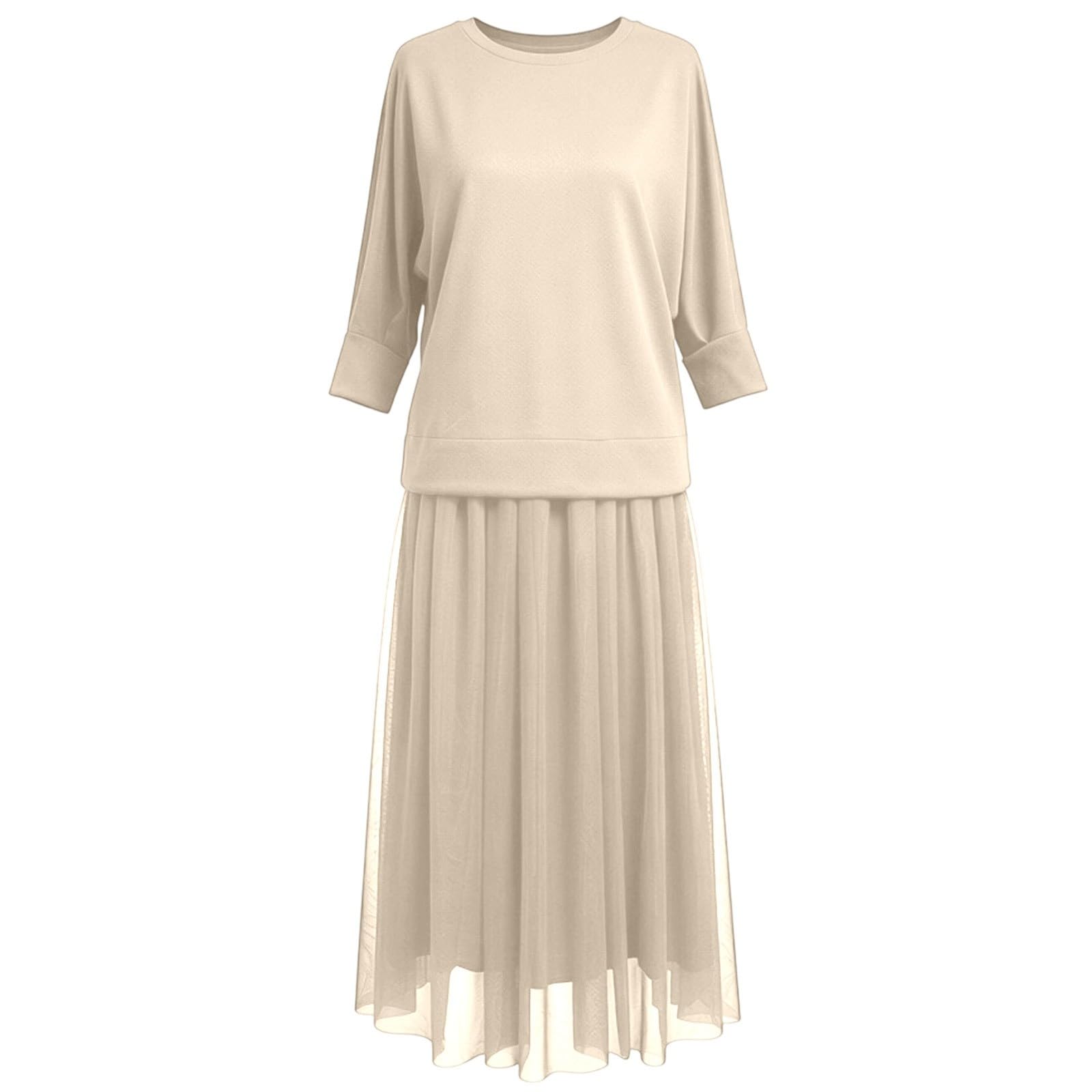 Product Classification Long Skirt Suit - Jupe Longue élégante Style rétro Automne-Hiver Couleur Unie et superposée en Deux pièces Polyvalente pour Quotidien et Travail