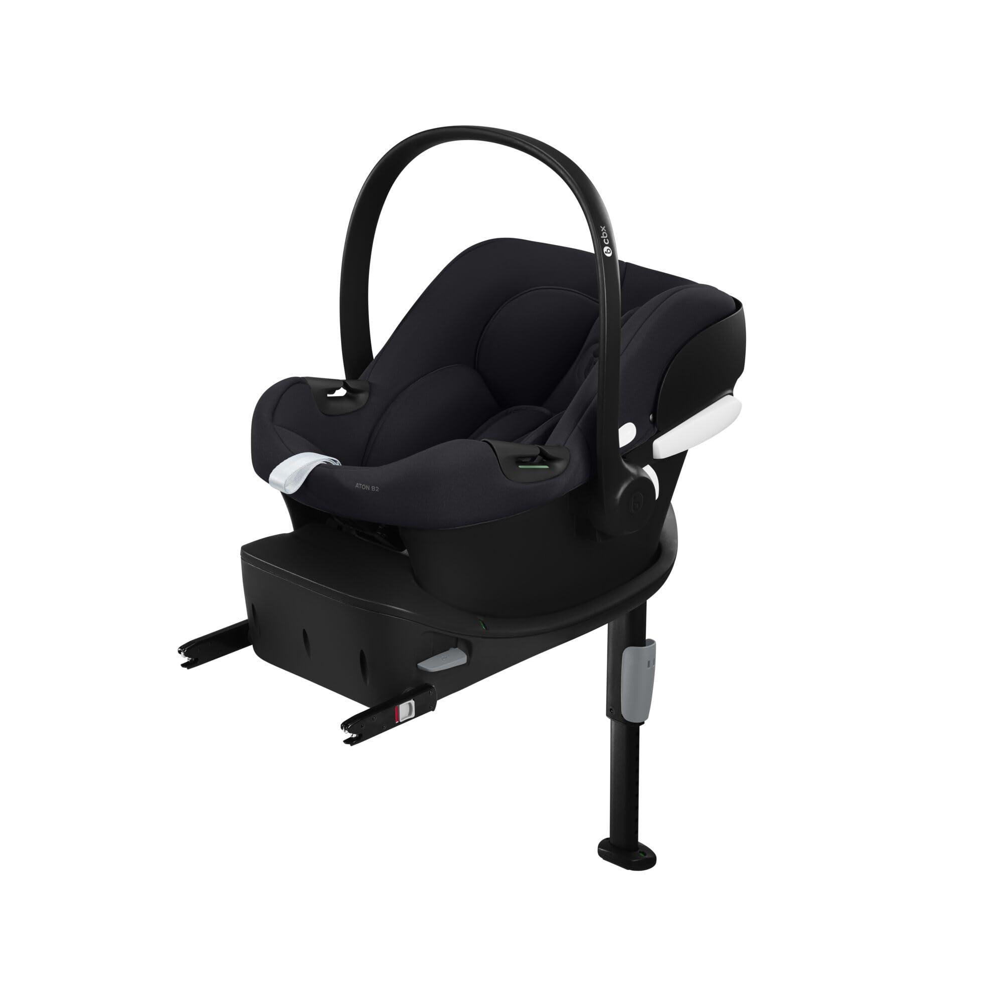 CYBEX Coque Aton B2 i-Size avec Base One, De la naissance à environ 24 mois, Max. 13 kg, Base Isofix et Coussin Réducteur pour Nouveau-né inclus, Compatible SensorSafe, Volcano Black