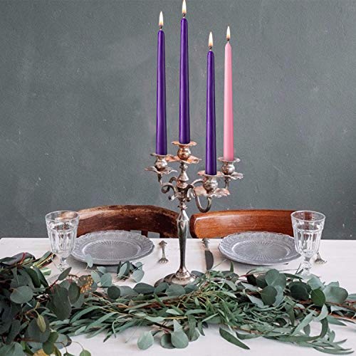 12 Pack Advent Candle Set, 9 Purple 3 Pink Taper Candles, 10 Inch Smokless And Dripless Candlesticks For Advent Christmas And Seasonal Celebration #TOP7