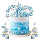 Frozen Tortendeko, 26 Stück Elsa Tortendeko mit Figur, Schneeflocken Topper, Geburtstag Torte Deko für Mädchen, für Kinder Mädchen Junge Geburtstag Baby Shower Party