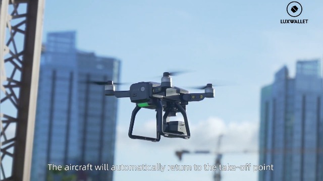 LUXWALLET Skyline² 5 GHz Professionnelle Drone Avec Vrai 4K Caméra, GPS, Suspendu Cardan Et