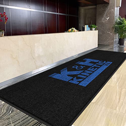 MAOVOT Customizable Area Rug Commercial Floor Mat Customized Logo Text Carpets Rubber Entrance Indoor Outdoor Mat for Office Home Hotel Hospital 6' W x 7' 11mm Thick