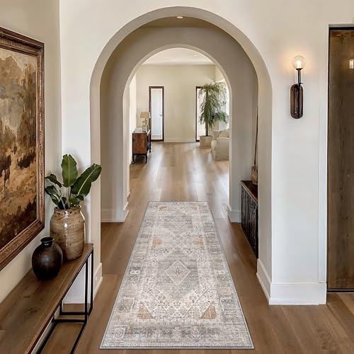 GENIMO 2x10 Non Slip Hallway Runner Rug, Machine Washable, Thin & Low Pile Lightweight for Kitchen, Laundry, Entryway, Bedroom & Living Room