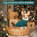 Hjumarayan Hundepullover Kleine Hunde - Schlicht & Elegant Hunde Pullover, Warm Hundepullover mit Geschirrloch, Schöner Hundepulli mit Beinen Hund Pullis für Chihuahua (Pfauengrün XS)