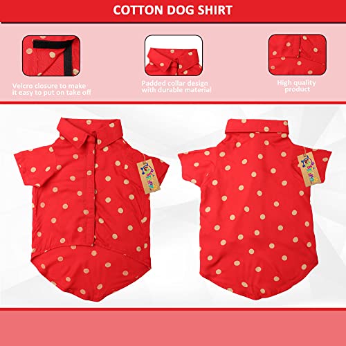 Image of Western Era Super Soft Trendy Printed Dog Shirt, Ultra Comfort Cotton Apparel, Breathable Basic Vest, Cute Lightweight Thin for Your Furies (Polka Red) (Large - 20 Inch),1 Count