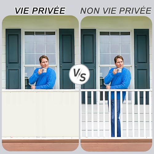 Cache balcon beige pour proteger la vie privee lors de vos dejeuners - 7