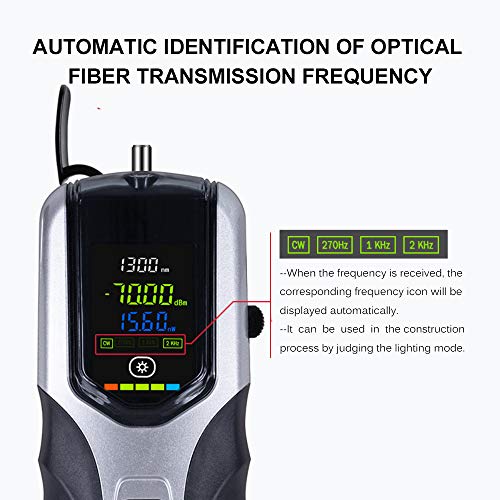 KKcare Medidor de potência óptica portátil -70 ~ + 3dBm Testador de potência óptica recarregável Min