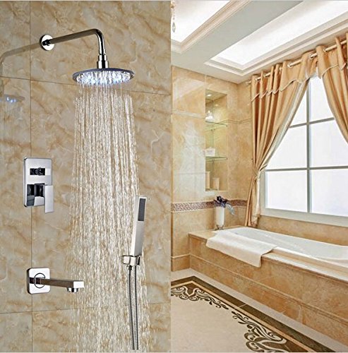 Robinet de douche pluie chrome Gowe 20,3 cm avec fixation murale 3 voies