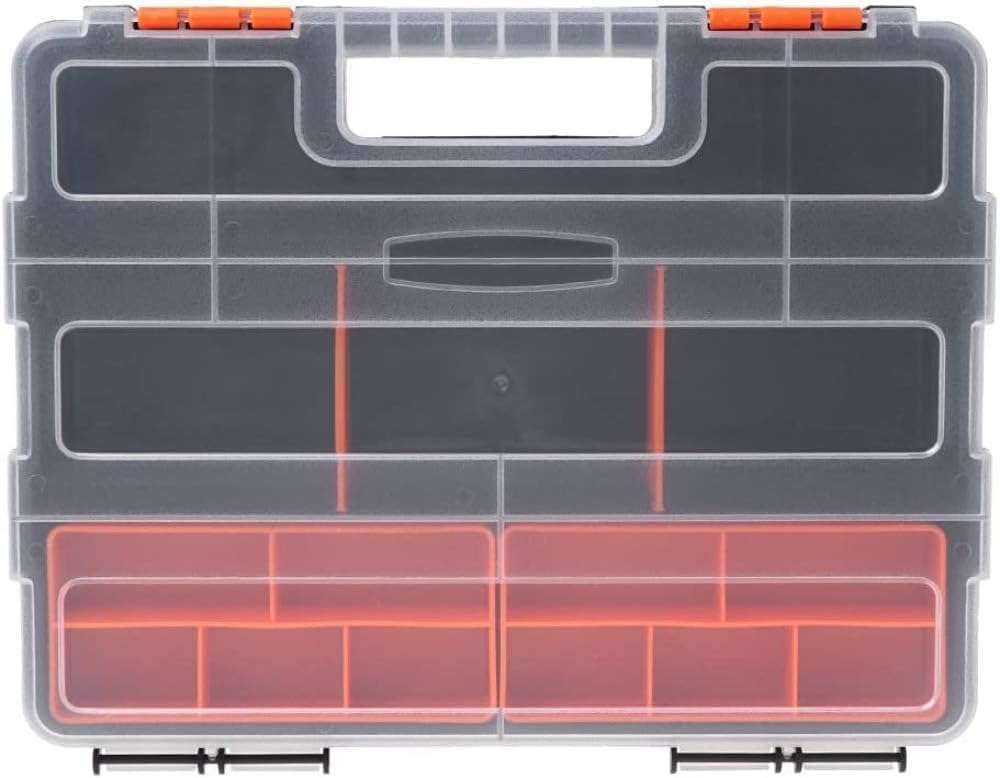 Portable Multi-Grid Screw Organizer, Plastic Tool Storage Box for Hardware Parts, Electronics, Home & Auto Repair(1Pcs)