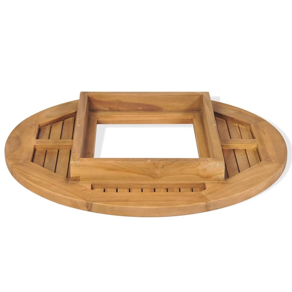 vidaXL Teak Bierkastentisch Bierkisten Tischaufsatz Stehtisch Bartisch Bistrotisch Holztischplatte Tischplatte Balkon Garten 70cm Braun