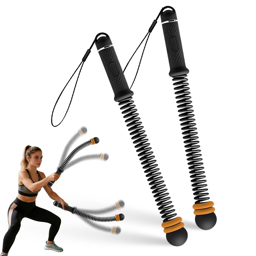 Zinueen Battle Rope senza corda, regolabile Ropeless Battle Rope & Corda per saltare ponderata senza corda – 2 attrezzi per il fitness portatili con molla in acciaio da 4 mm per allenamento completo a casa