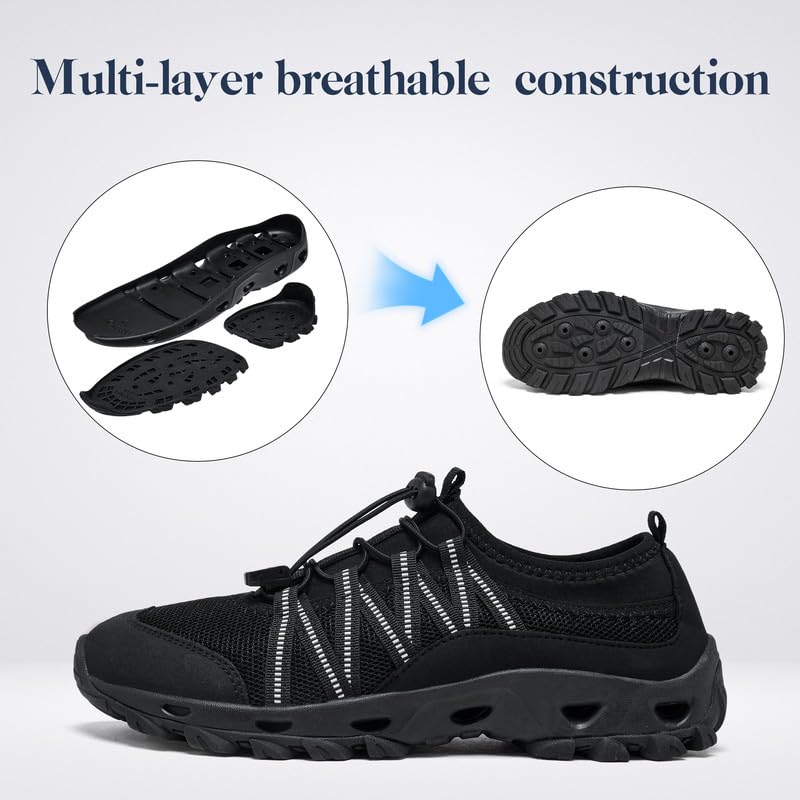 Image of SOBASO Water Shoes Quick Dry Lightweight Swim Shoes for Men Ideal Hiking Water Shoes Fishing Shoes River Shoes Beach Shoes Men Durable Comfortable Design