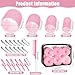 4 Sizes Self-Grip Hair Rollers Set for Long, Short Hair and Bangs - 50 Pcs with Clips (25mm, 36mm, 48mm, 60mm), Pink