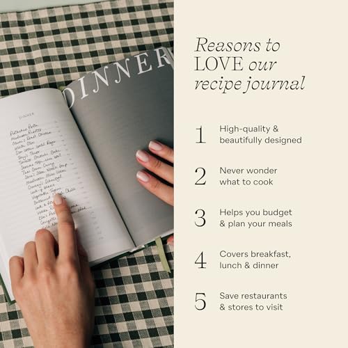 Papier Al Fresco Recipe Journal - Hardback | Blank Space To Plan Breakfast, Lunch, Dinner, Dessert | Foodie Gift | Write Your Own Recipes, Note Ingredients & Tips | Includes Size & Temperature Chart - Thumbnail 5