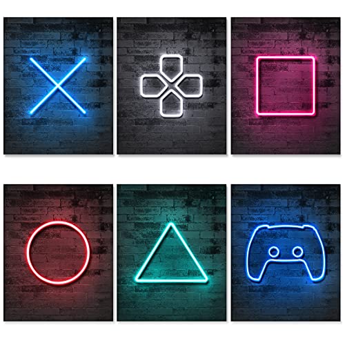 Jumant PRINTED Neon Gaming Posters - UNFRAMED 8"x10" - Boys Room Decor - Gamer Room Decor - Gaming Room Decor - Game Room - Gaming Decor - Gaming Room - Posters for Guys - Gaming Wall Decor