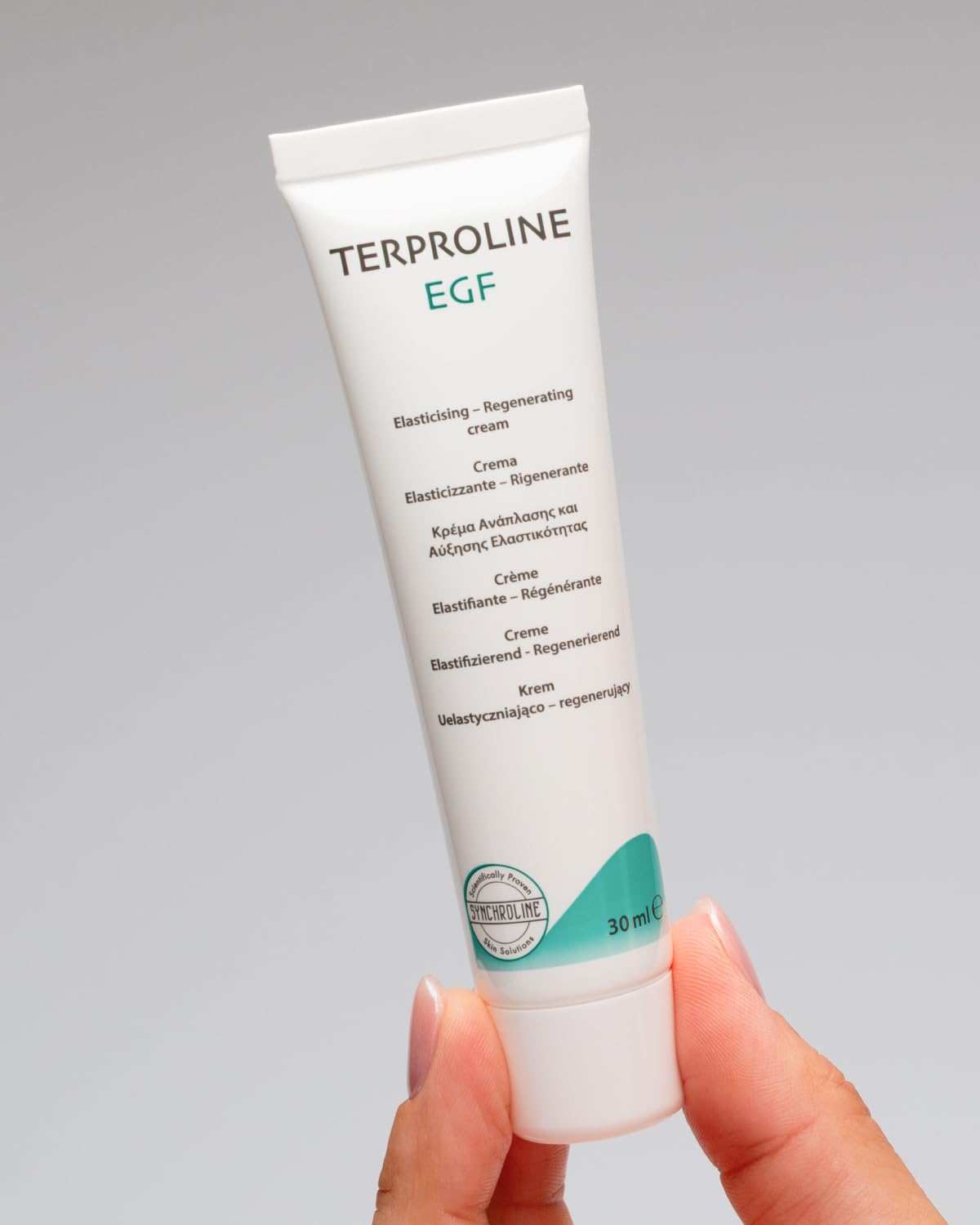 Synchroline - Terproline Egf Crema Viso Tonificante e Rigenerante 30 Ml Con Fattore Di Crescita Epidermico Acido Ialuronico e Centella Asiatica Post Trattamenti Estetici, Made In Italy