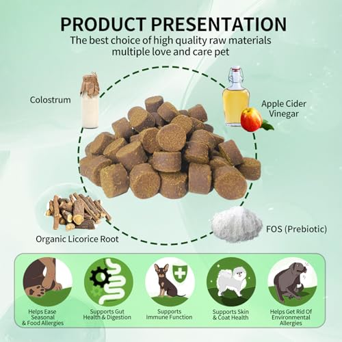 Dog Allergy Chews, Probiotics for Dogs, Dog Itching Skin Relief for Skin and Paw Licking, Dogs is Human Multivitamin Itch Relief for Seasonal Allergies-Chicken Flavor, 90Pcs #3