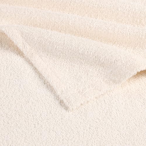 Image of Superior Kids Cotton Terry Poncho, Soft, Absorbent Bath Towel with Hood, Bathroom Accessories, Long, Plush Bathrobes for Bath, Shower, Spa, Resort, Hotel, Beach, Pool, Boy, Girl, Large Size, Ivory