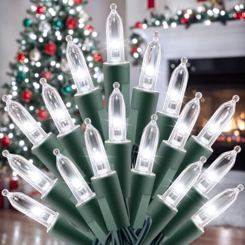 LED Christmas Lights Outdoor, 32Ft 100 Count Mini String Lights Cool White