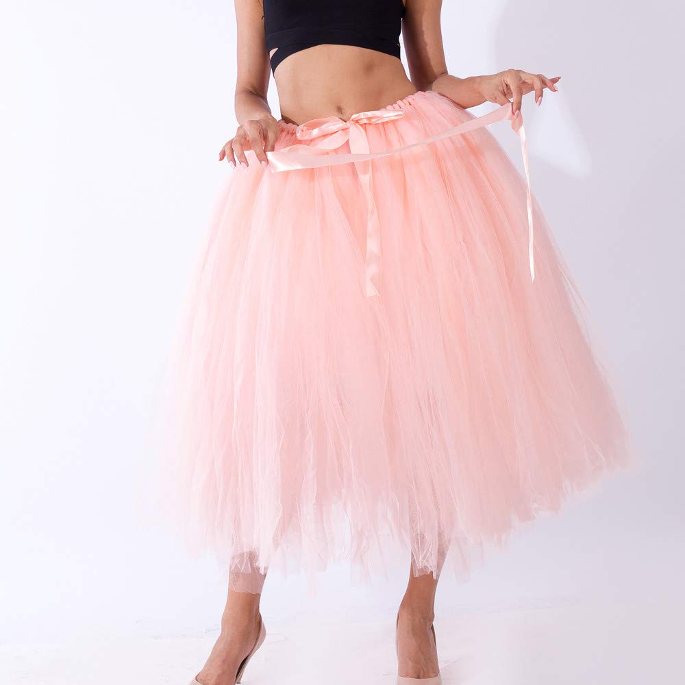 Frauen Mesh TüllTutu Rock Brautjungfer Prinzessin Rock Bubble Umstandsrock Gummizug