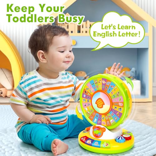 Image of Learning Toys for Kids 1-3, Spin and Sing Alphabet Zoo, Lights & Sounds