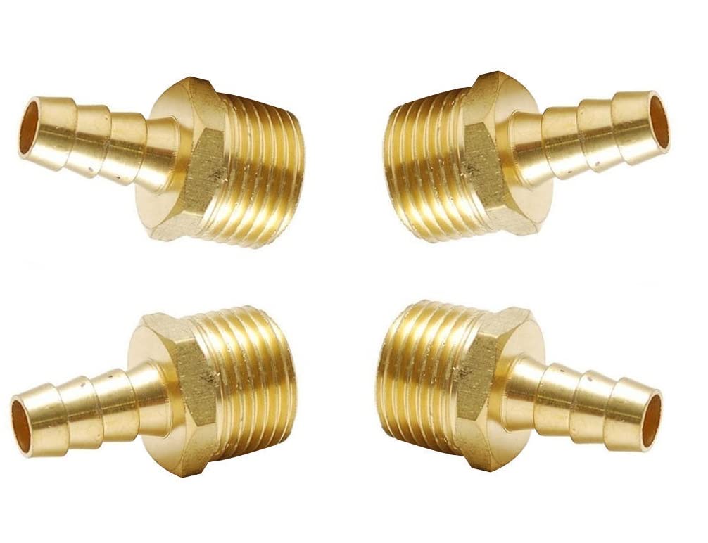 Meltec Brass Male to Barb Nipple hose Connector, Adaptor, Reducer for Air hose, Hydraulic systems, Gardening, Plumbing, Fuel Pipelines, Water Irrigation. (Pack of 2) (1/4" Inch to 1/8" Barb Nipple) (B09JGGGJVV) Amazon Price History, Amazon Price Tracker