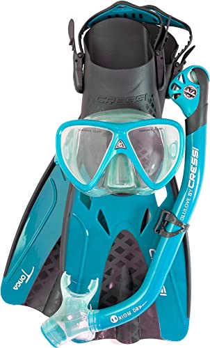 Tuba sec et masque de plongée anti-infiltration Cressi avec palmes de voyage