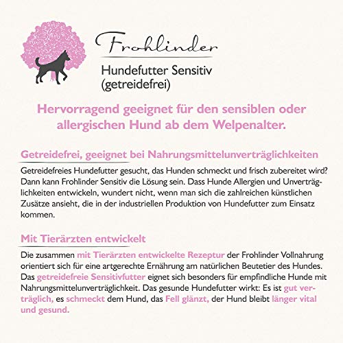 Frohlinder Hundewurst SENSITIV | Vollnahrung für Sensible und allergische Hunde ab dem Welpenalter | Eigenherstellung aus Deutschen Produkten | 100% natürliche Zutaten ohne Zusatzstoffe