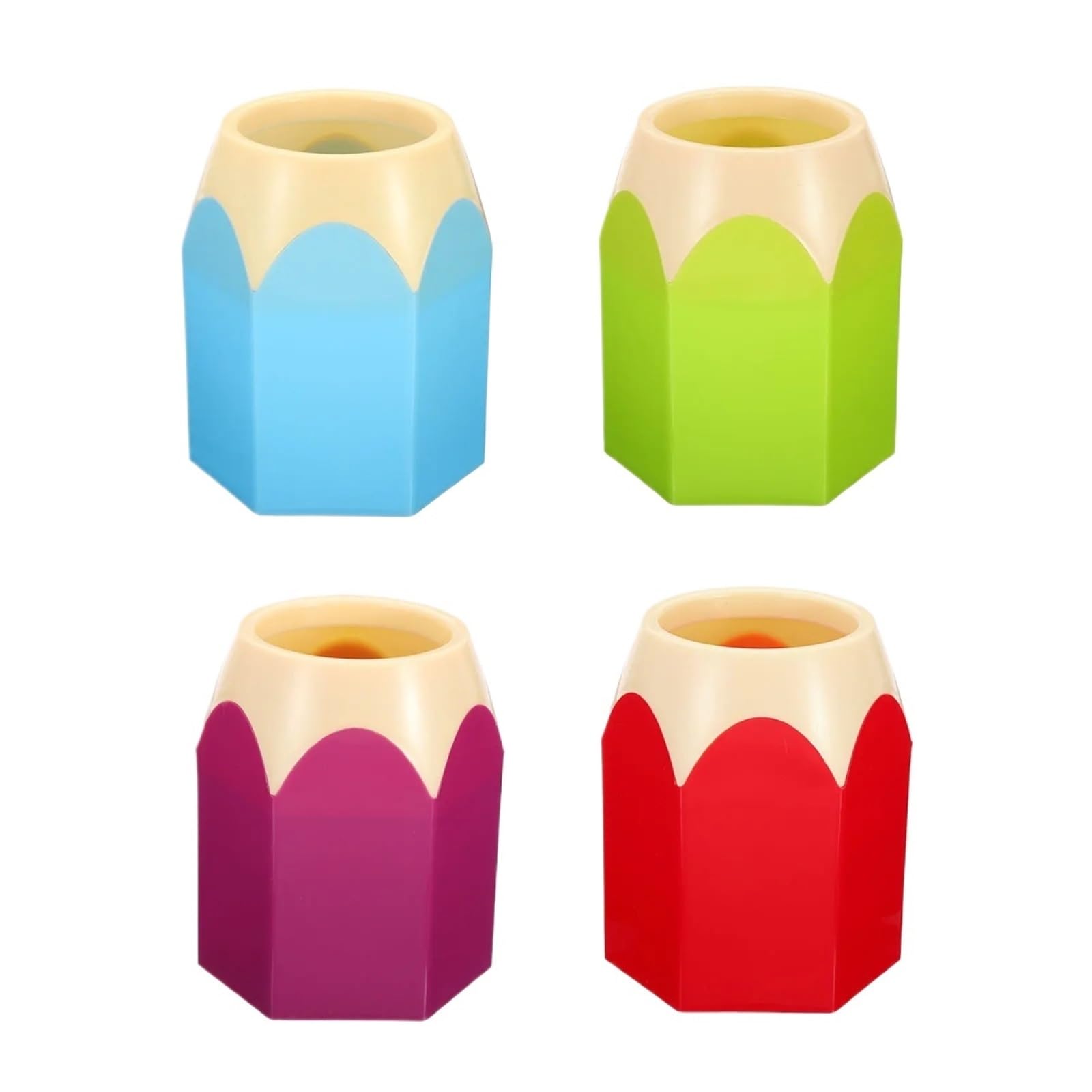 1/3/4/5 Pezzi Portapenne Scrivania In Plastica Carino Organizzatore For Tazze A Forma Di Matita Forniture Ufficio per Ufficio e Casa(Mixing Colors 4Pcs)