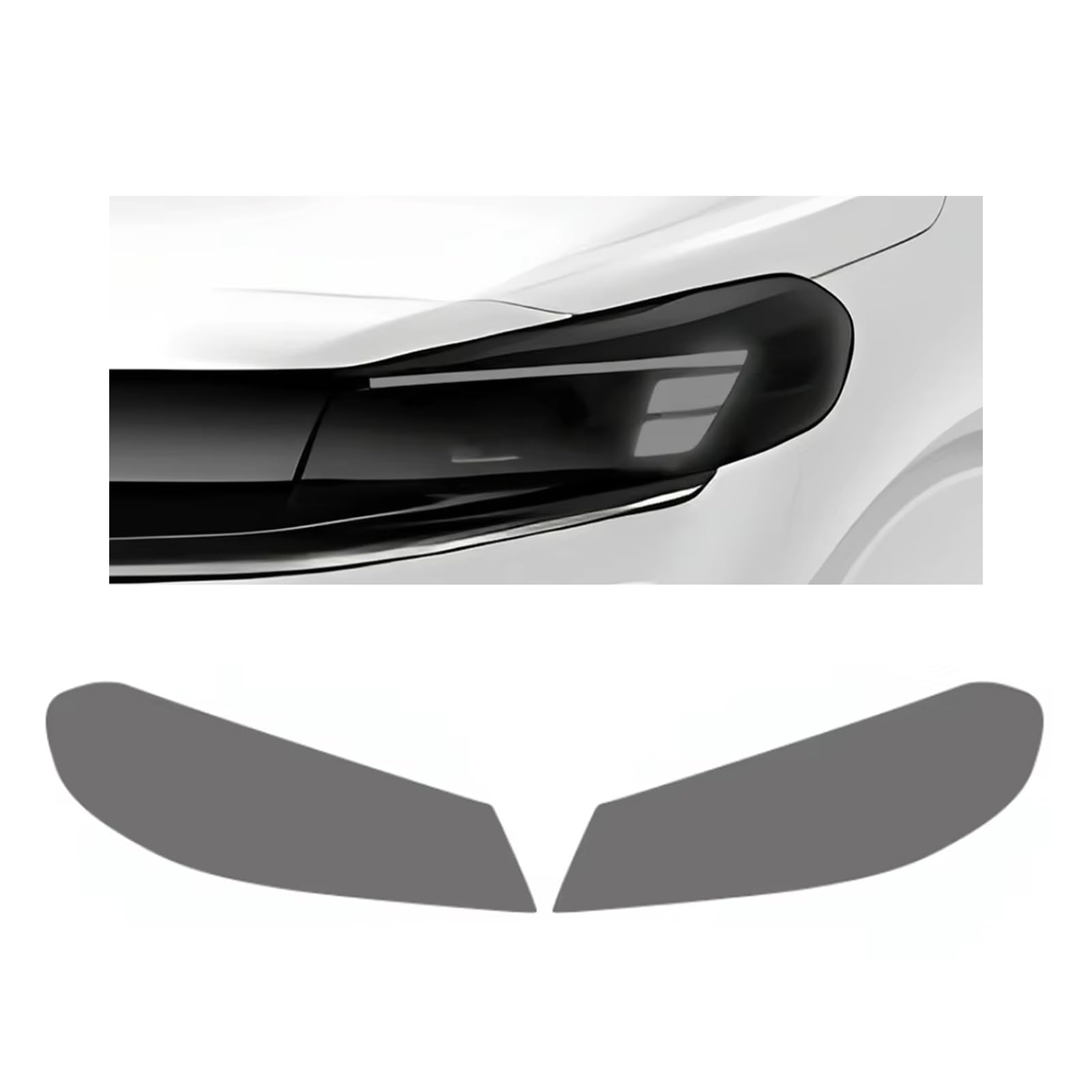 Headlight Film for Opel Zafira Life 2024-2026, 1Set Transparent/Smoke Black Car Headlight TPU Protective Film