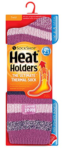 HEAT HOLDERS - Women's STRIPED Ultimate Thermal Socks, One size 5-9 us2