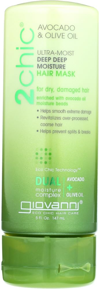 Giovanni 2Chic Avocado & Olive Oil Ultra-Moist Deep Deep Moisture Hair Mask, 147 ml / 5 oz