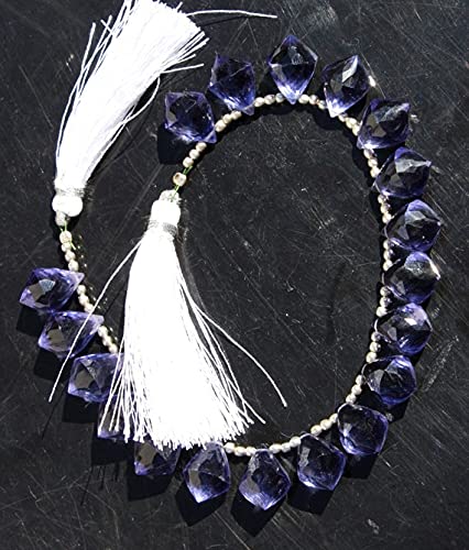 Perles Iolite Quartz facettées 9x14mm chandelier briolettes pour fil de 3.5"
