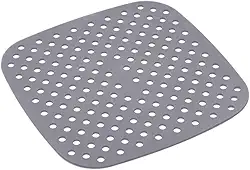 LYOR - Tapete Protetor de Silicone para Air Fryer Quadrado Cinza 18,5cm