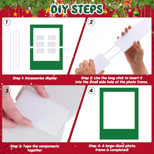 Beeveer 32 x 24 Inch Photo Booth Selfie Frame Prop Booth for Birthday Event Parties Large Blank DIY Cutout Props for Funny Decoration Christmas, Holiday Supplies - Image 5