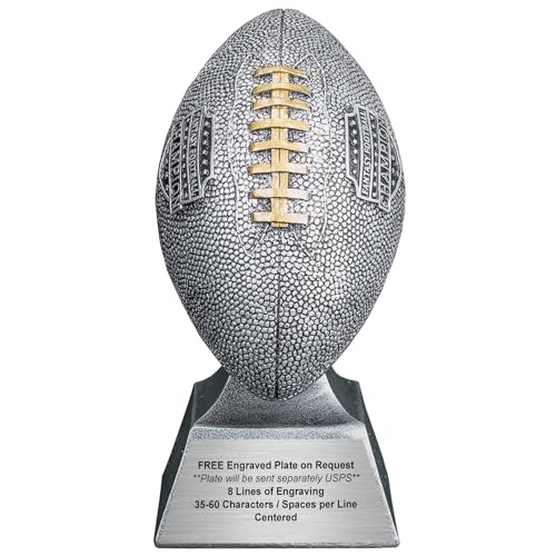 Image of Decade Awards Fantasy Football Champion Trophy, Gold or Silver / 6 or 12 Inch Tall - Engraved Plate on Request
