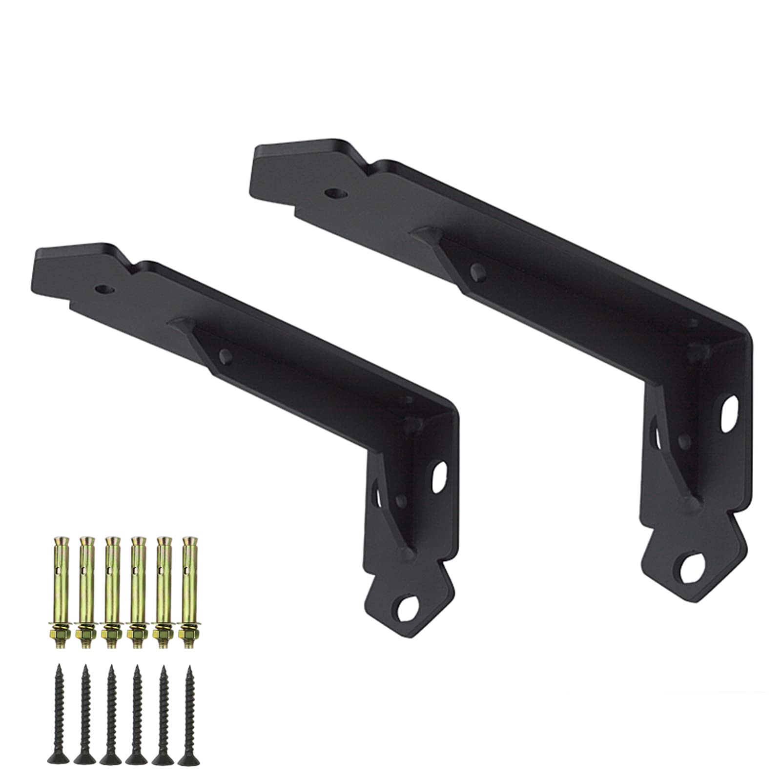 Staffe per Mensole Pesanti Nero Carica 400KG Supporti per Scaffali Industriali in Metallo Reggimensola in Ferro a Muro, per Cucina, Libreria, Negozio, Esterno