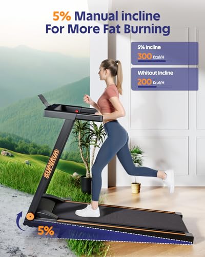 Image of Superun Treadmills for Home, 4-in-1 Foldable Treadmill with Incline, 300 LBS Capacity Running Treadmills for Home Small Spaces with Handles, 3.0 HP Folding Treadmill with Smart APP