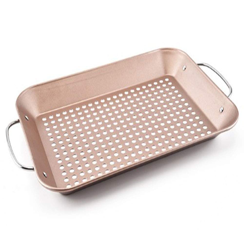 Canasta de Parrilla - Canasta de Verduras a La Parrilla, no Pegajosa Parrilla de Acero Inoxidable Wok, Cuadrada Con Manija Parrilla Parrilla Accesorios de Parrilla Herramientas Para Barbacoa