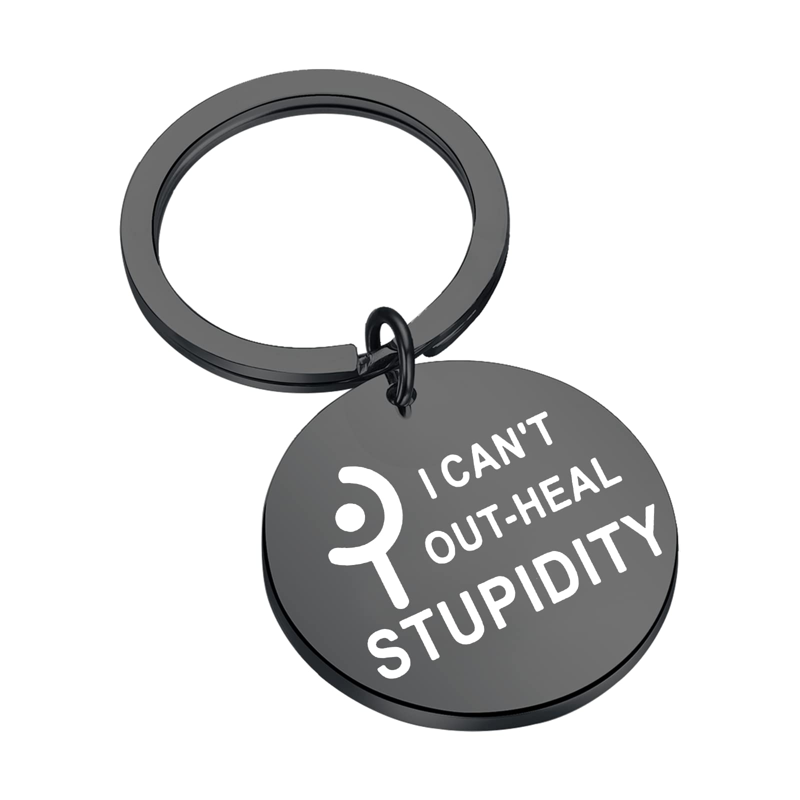 FFXIV White Mage Inspired Gift FFXIV Meme for Gamer I Can’t Out-Heal Stupidity FFXIV Fan Gift, Small, Metal, stainless steel