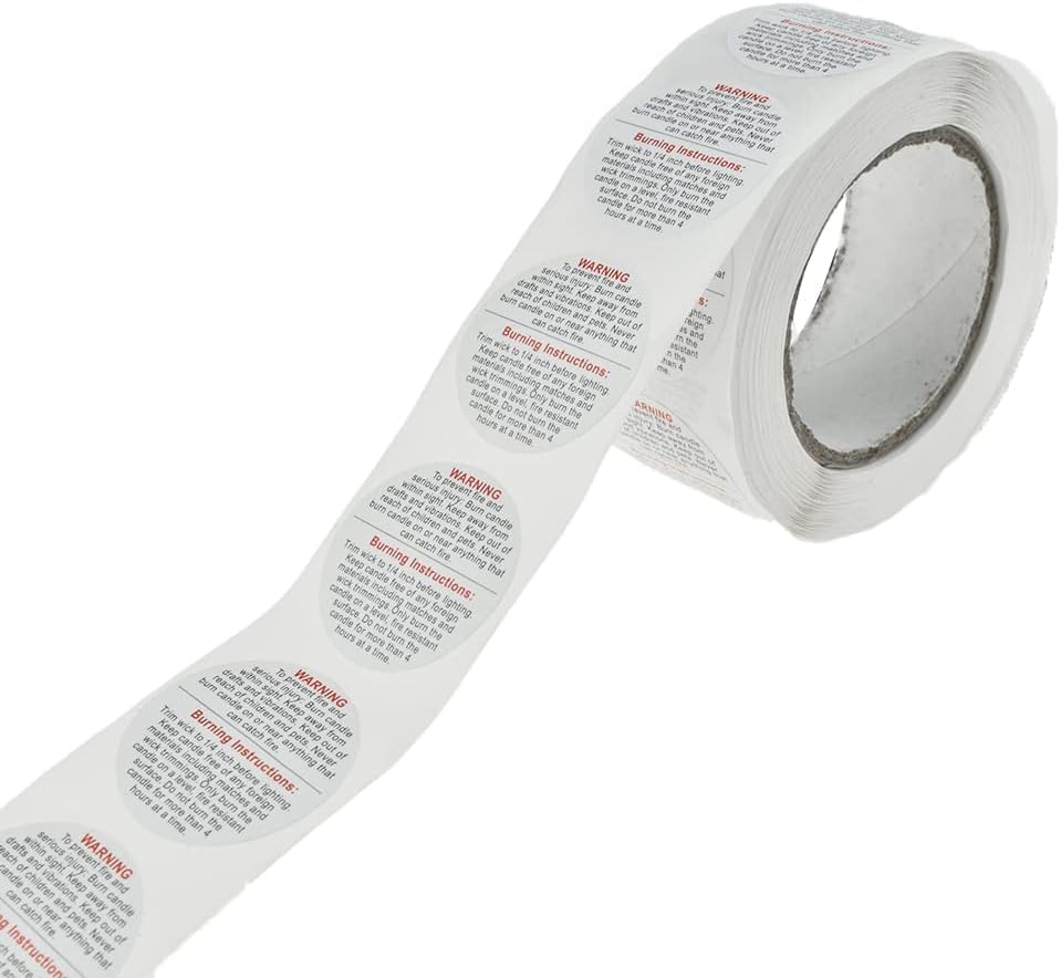 FirstTry Candle Warning Stickers I White Circular Safety Sticker I Waterproof, Easy to Peel I Round Label for Candle Making DIY Candle Jars Container and Tins – 500 Pcs (1 Inch) (B0CV62GZMG) Amazon Price History, Amazon Price Tracker