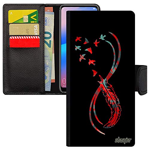 Coque antichoc Samsung S20 FE avec porte-cartes oiseau infini en PU simili cuir robuste