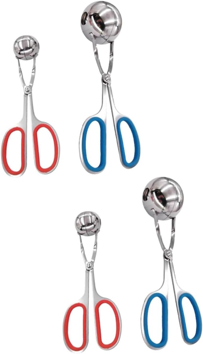 2sets Meatball Making Tool Swedish Meatballs Easy to Use Clip Stainless Steel Kitchen Clip 2pcs*2