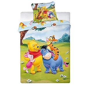 TFBBK Children’s bed linen, with Disney Winnie the Pooh motif, 2-piece set, 100 x 135 cm and 40 x 60 cm
