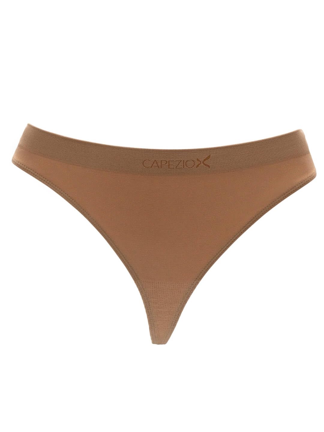 Women's Seamless Low-Rise Thong, Nude, Medium