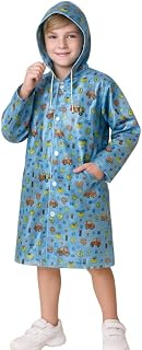 Krystle Boy's & Girl's Kids PVC Waterproof Long Raincoat with School Bag Cover (Chitti Print) (Pack of 1) (Universal, Dark... Price In India