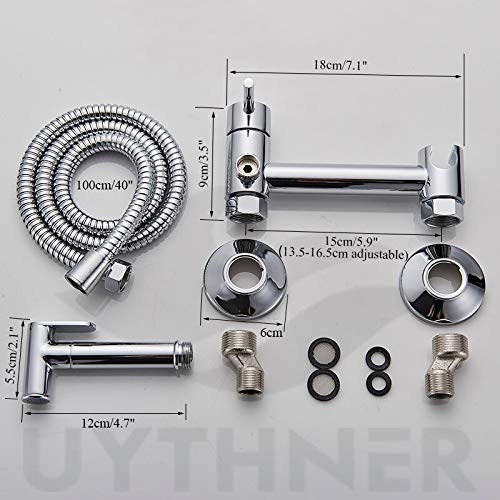 Robinet bidet chrome mitigeur eau chaude et froide en laiton durable - 2
